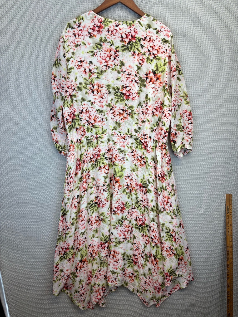 J Jill Pebble Hydrangea Pink Floral Print Tie Waist Dress Sz 2X Feminine Cottage - Picture 6 of 9